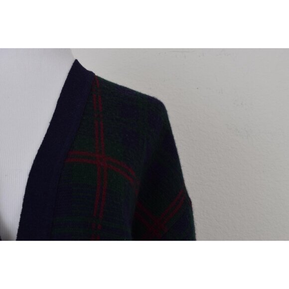 IMPERFECT Vintage‎ 90s Blue and Green Plaid Grandpa Sweater - Picture 6 of 10